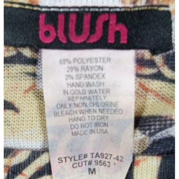 Blush Cropped Pullover Top Women's Size M Leopard Tiger Stretch Long Sleeve USA - Picture 3 of 9